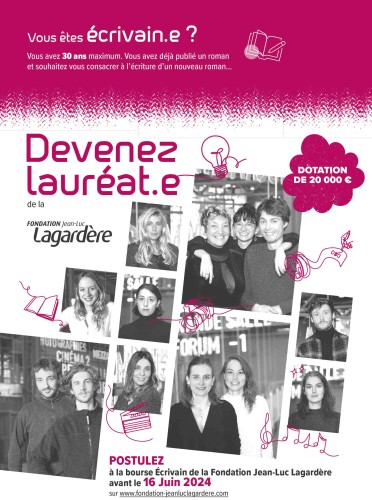 photo Bourses Ecrivain de la Fondation Jean-Luc Lagardère / Appel à candidatures 2024